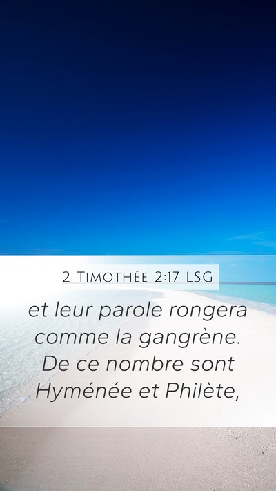 2 Timothée 2:17 LSG Bible Verse Image