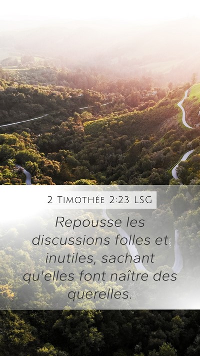 2 Timothée 2:23 LSG Bible Verse Image