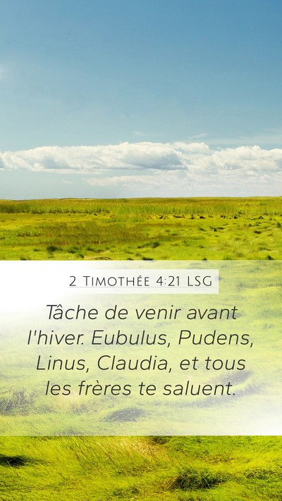 2 Timothée 4:21 LSG Bible Verse Image