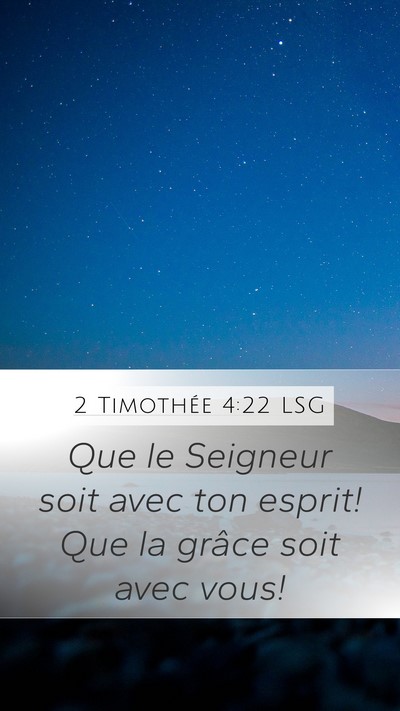 2 Timothée 4:22 LSG Bible Verse Image