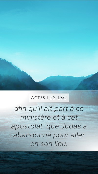 Actes 1:25 LSG Bible Verse Image
