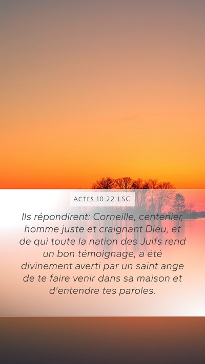 Actes 10:22 LSG Bible Verse Image