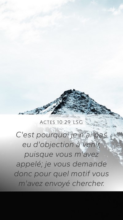 Actes 10:29 LSG Bible Verse Image