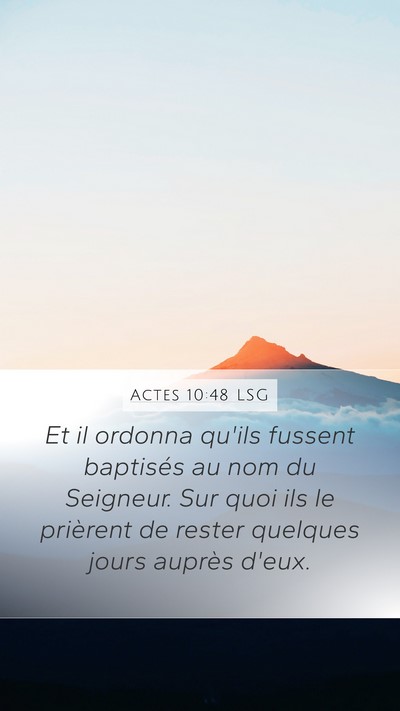 Actes 10:48 LSG Bible Verse Image