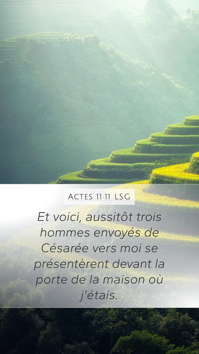 Actes 11:11 LSG Mobile Phone Wallpaper - Et voici, aussitôt trois hommes envoyés de - Mobile Bible Verse Wallpaper