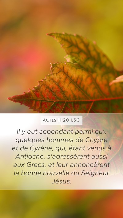 Actes 11:20 LSG Bible Verse Image