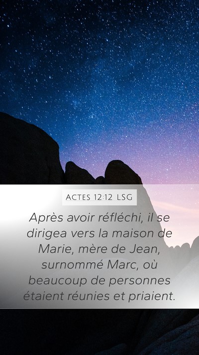 Actes 12:12 LSG Bible Verse Image