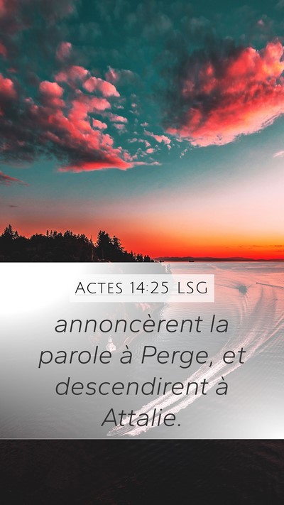 Actes 14:25 LSG Bible Verse Image