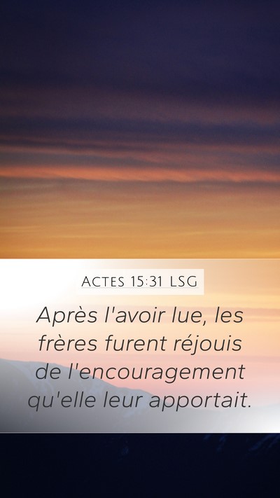 Actes 15:31 LSG Bible Verse Image