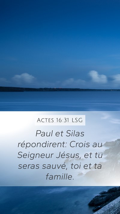 Actes 16:31 LSG Bible Verse Image