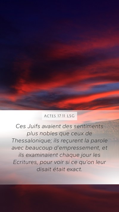 Actes 17:11 LSG Bible Verse Image