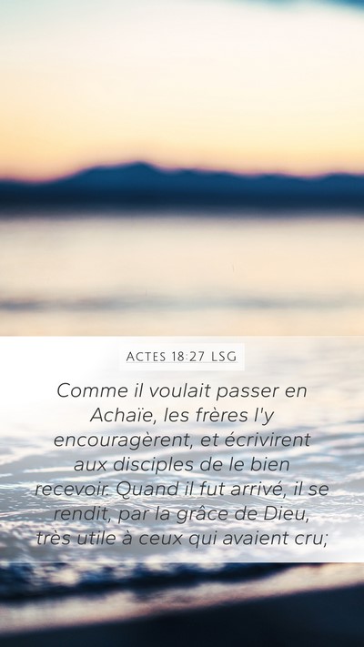 Actes 18:27 LSG Bible Verse Image