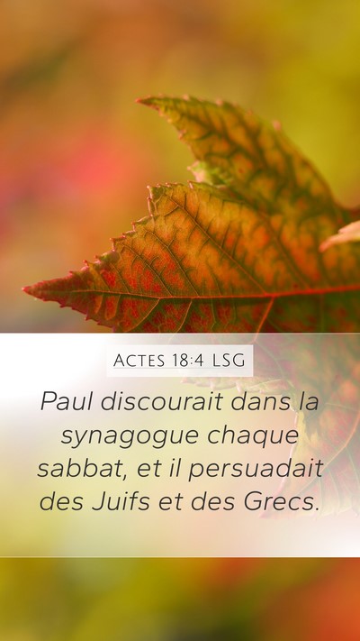 Actes 18:4 LSG Bible Verse Image