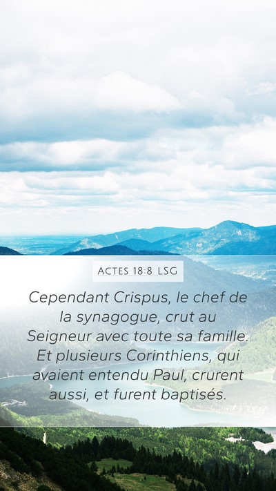 Actes 18:8 LSG Bible Verse Image