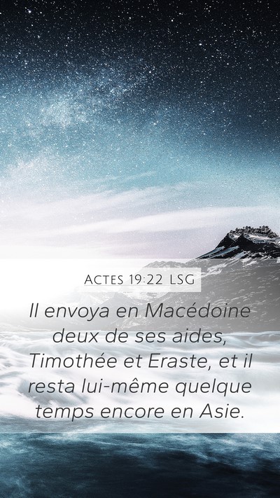 Actes 19:22 LSG Bible Verse Image