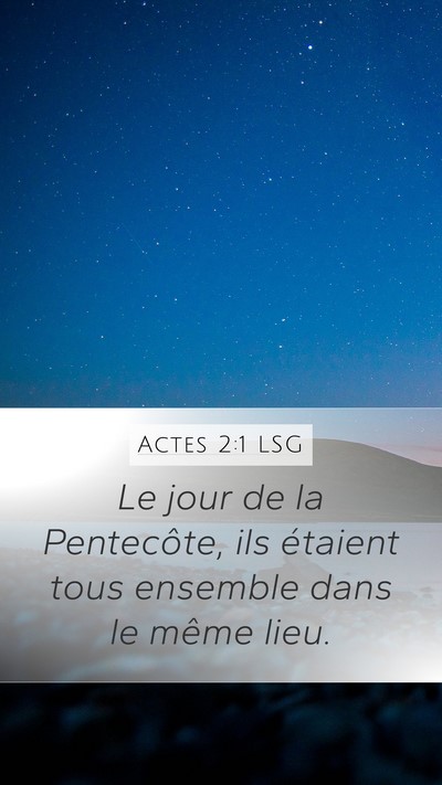 Actes 2:1 LSG Bible Verse Image