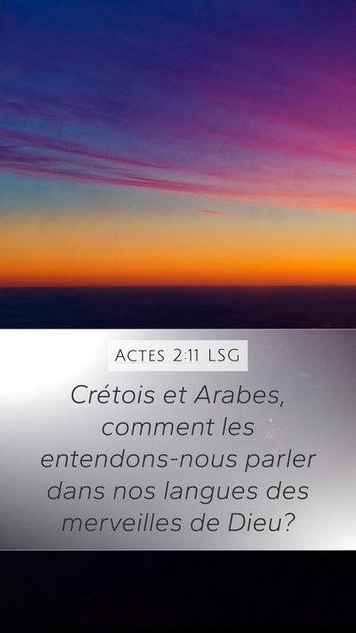 Actes 2:11 LSG Bible Verse Image