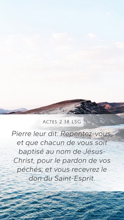 Actes 2:38 LSG Bible Verse Image