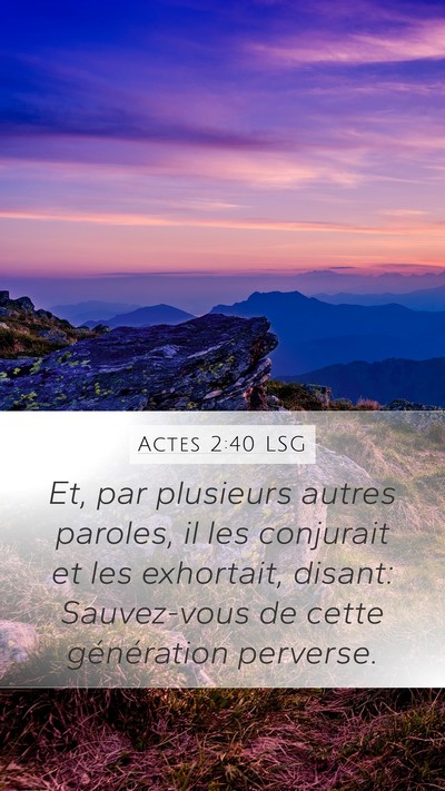 Actes 2:40 LSG Bible Verse Image