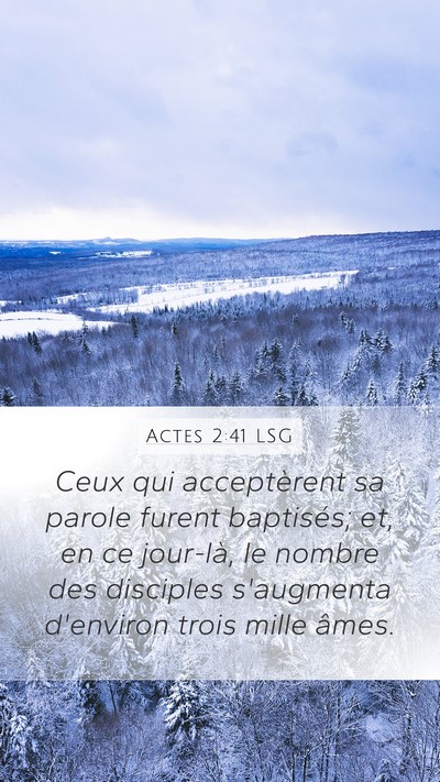 Actes 2:41 LSG Bible Verse Image