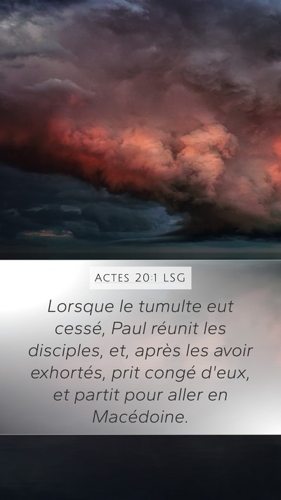 Actes 20:1 LSG Mobile Phone Wallpaper - Lorsque le tumulte eut cessé, Paul réunit les - Mobile Bible Verse Wallpaper