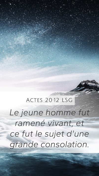 Actes 20:12 LSG Bible Verse Image