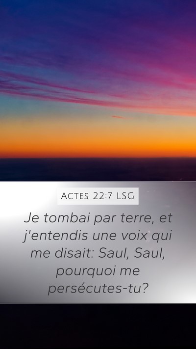Actes 22:7 LSG Bible Verse Image