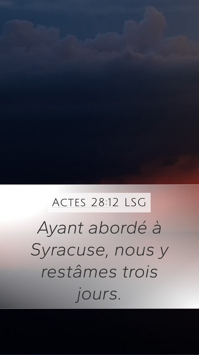 Actes 28:12 LSG Bible Verse Image