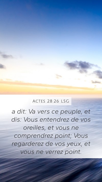 Actes 28:26 LSG Bible Verse Image