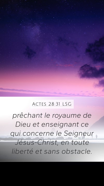 Actes 28:31 LSG Bible Verse Image