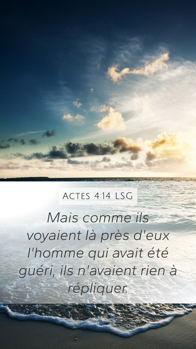 Actes 4:14 LSG Bible Verse Image