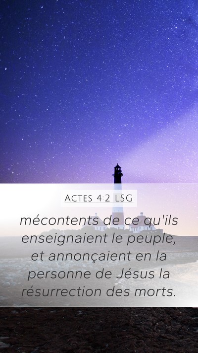 Actes 4:2 LSG Bible Verse Image