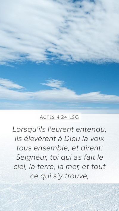 Actes 4:24 LSG Bible Verse Image
