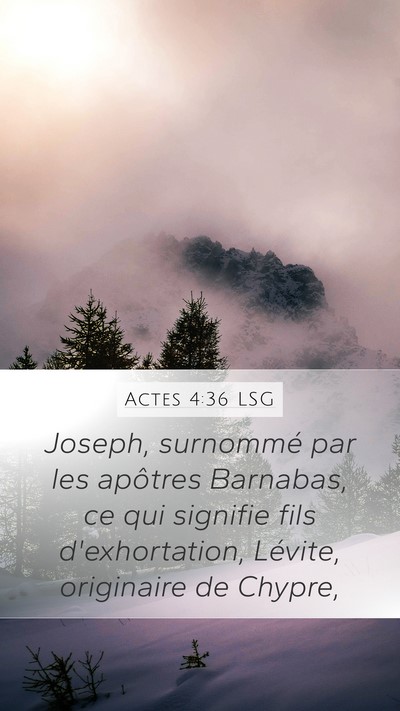 Actes 4:36 LSG Bible Verse Image