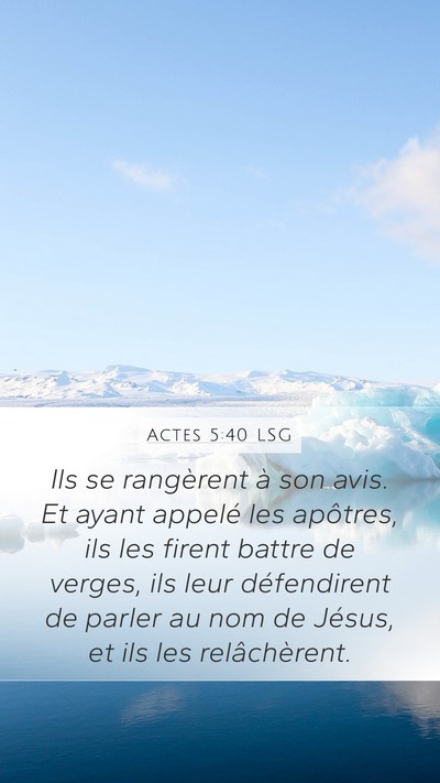 Actes 5:40 LSG Bible Verse Image