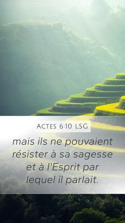 Actes 6:10 LSG Bible Verse Image