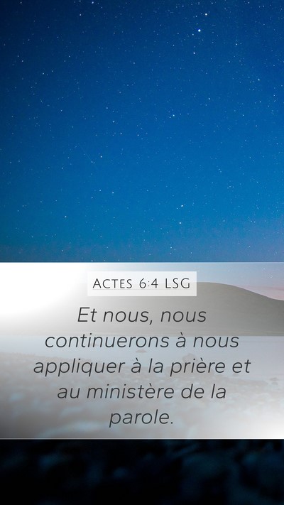 Actes 6:4 LSG Bible Verse Image