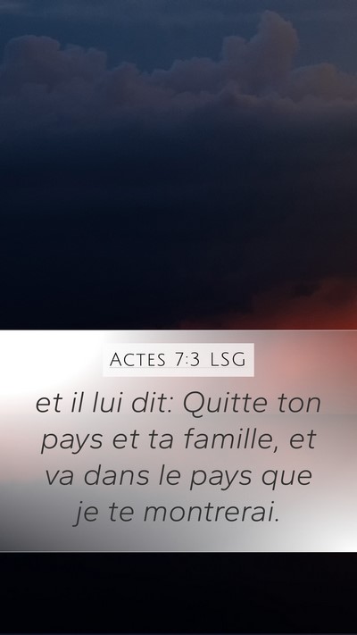 Actes 7:3 LSG Bible Verse Image