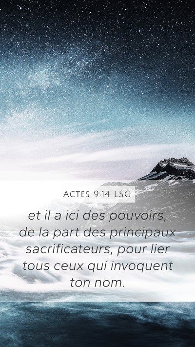 Actes 9:14 LSG Bible Verse Image