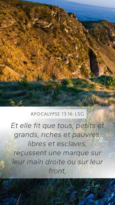 Apocalypse 13:16 LSG Bible Verse Image