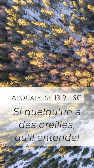 Apocalypse 13:9 LSG Bible Verse Image
