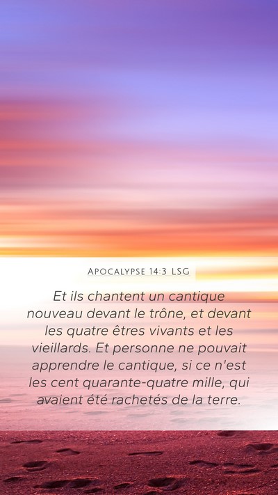 Apocalypse 14:3 LSG Bible Verse Image
