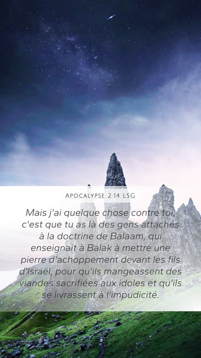 Apocalypse 2:14 LSG Bible Verse Image