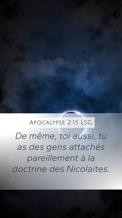 Apocalypse 2:15 LSG Bible Verse Image