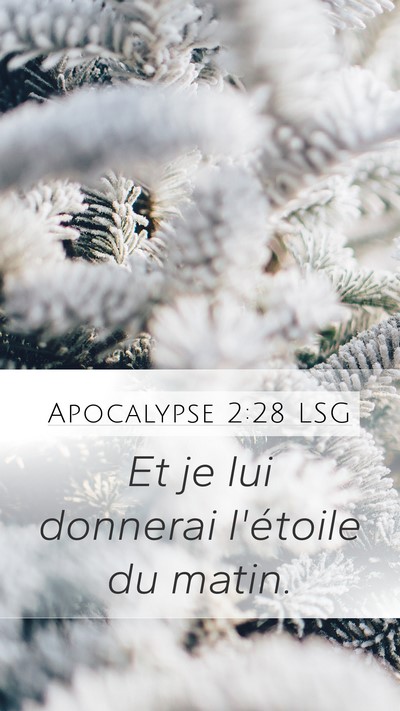 Apocalypse 2:28 LSG Bible Verse Image