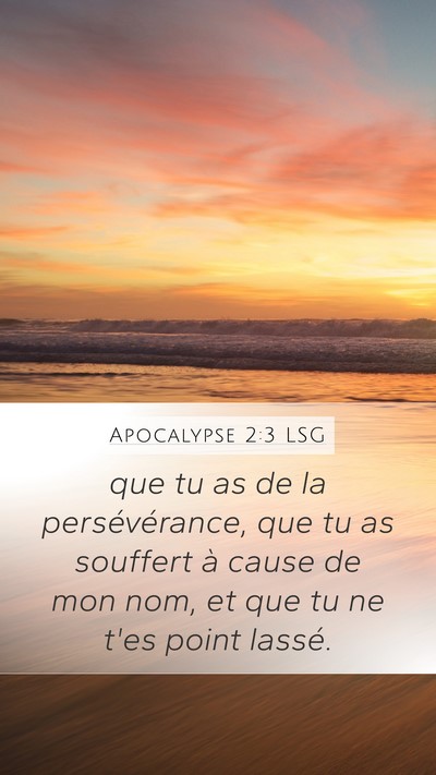 Apocalypse 2:3 LSG Bible Verse Image