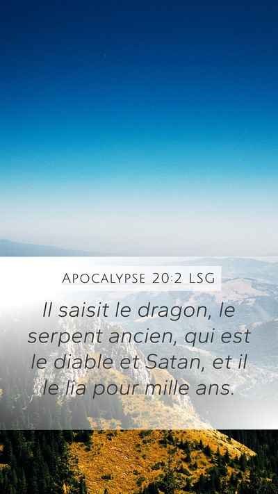 Apocalypse 20:2 LSG Bible Verse Image