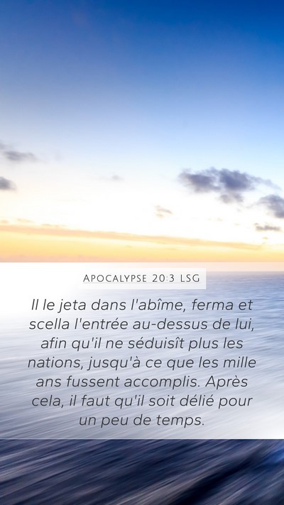 Apocalypse 20:3 LSG Bible Verse Image