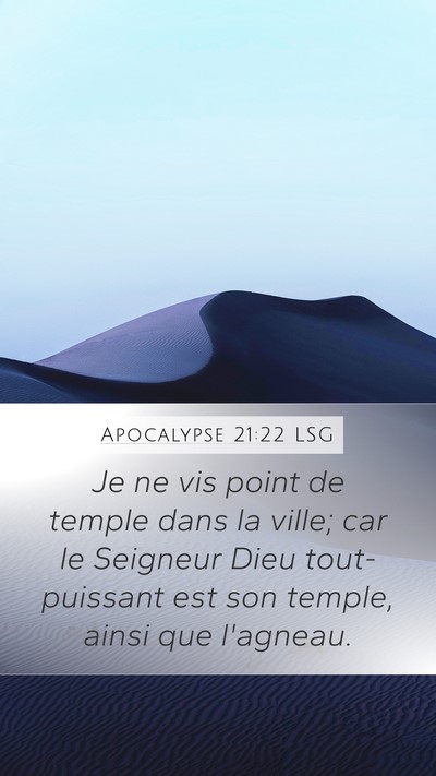 Apocalypse 21:22 LSG Bible Verse Image