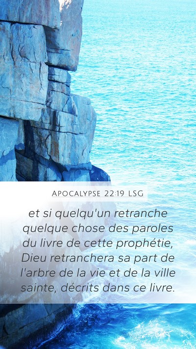 Apocalypse 22:19 LSG Bible Verse Image